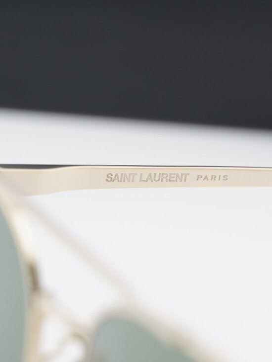 Saint Laurent SL531 011 Aviator Sunglasses - Gold / Green main image 7